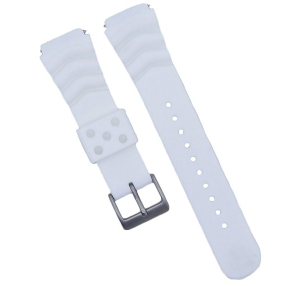 COPY - White Silicone Diver Replacement Watch Strap - Picture 1 of 5